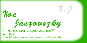 noe jaszovszky business card